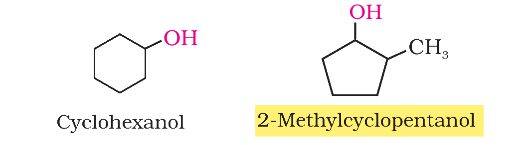 Cyclohexanol and 2-methylcyclopentanol