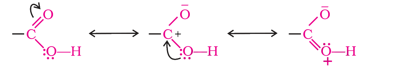 Resonance structures of the carboxyl group