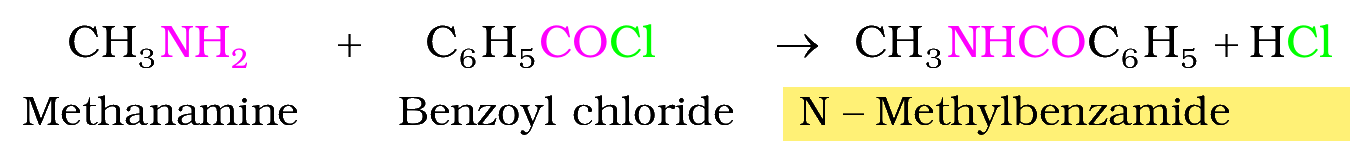 Benzoylation of methanamine