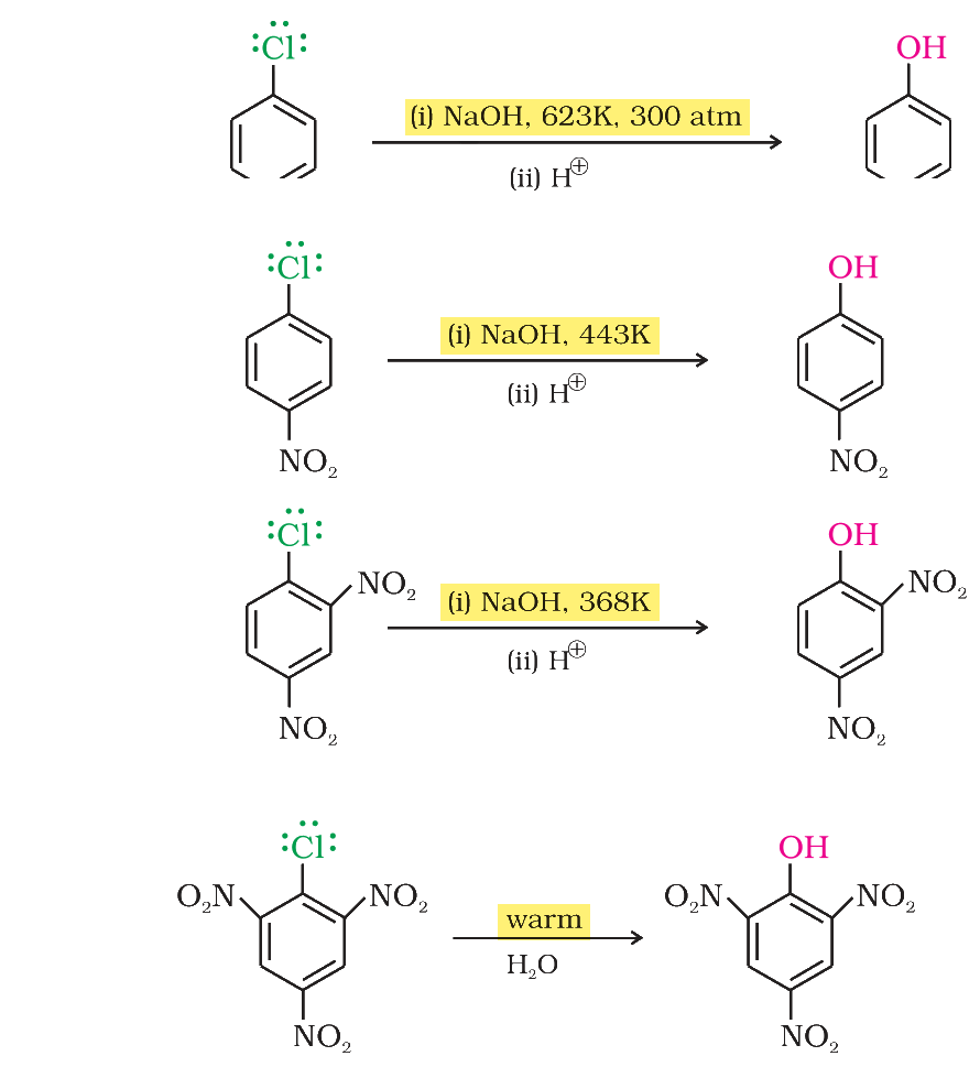 Replacement of chlorine by the hydroxyl group in chlorobenzene and its nitro derivatives